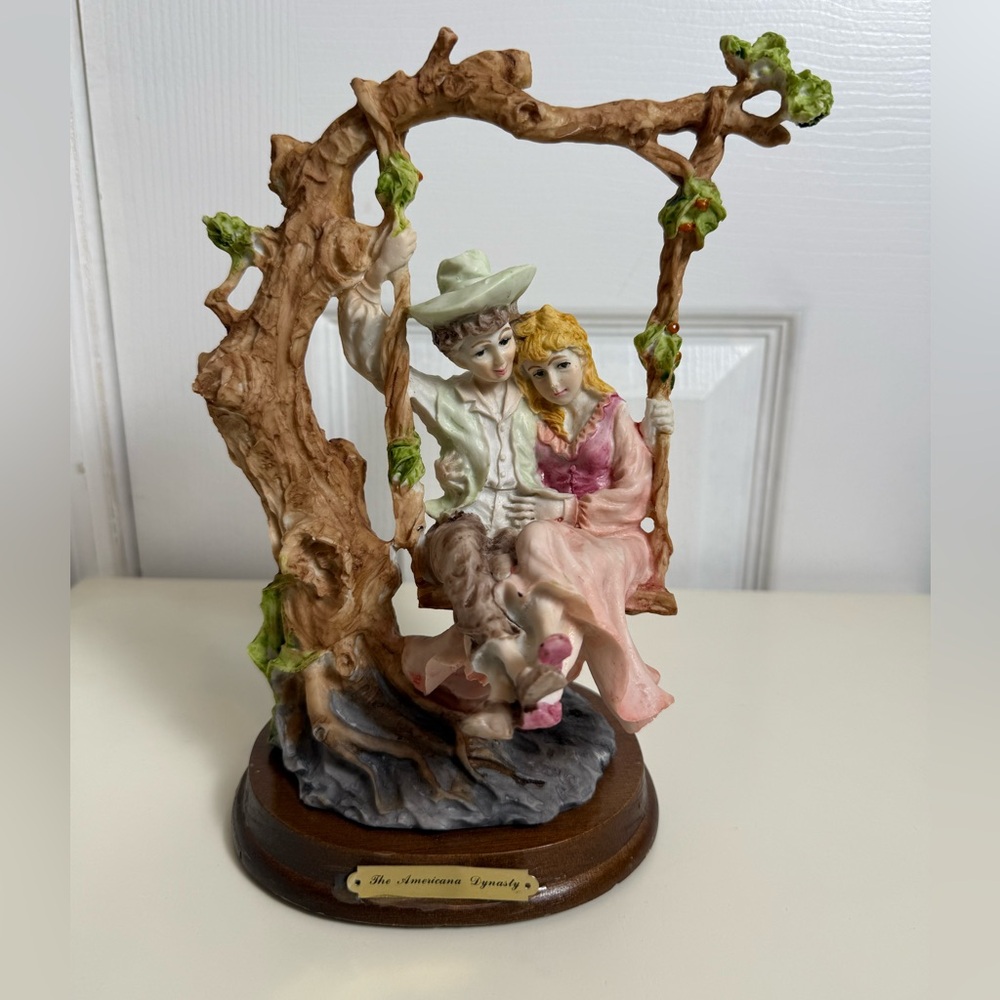 Mirella Collection Americana Dynasty Couple Swing Figurine Hand Painted